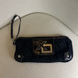 XOXO Black Wristlet Clutch with silver  Accent